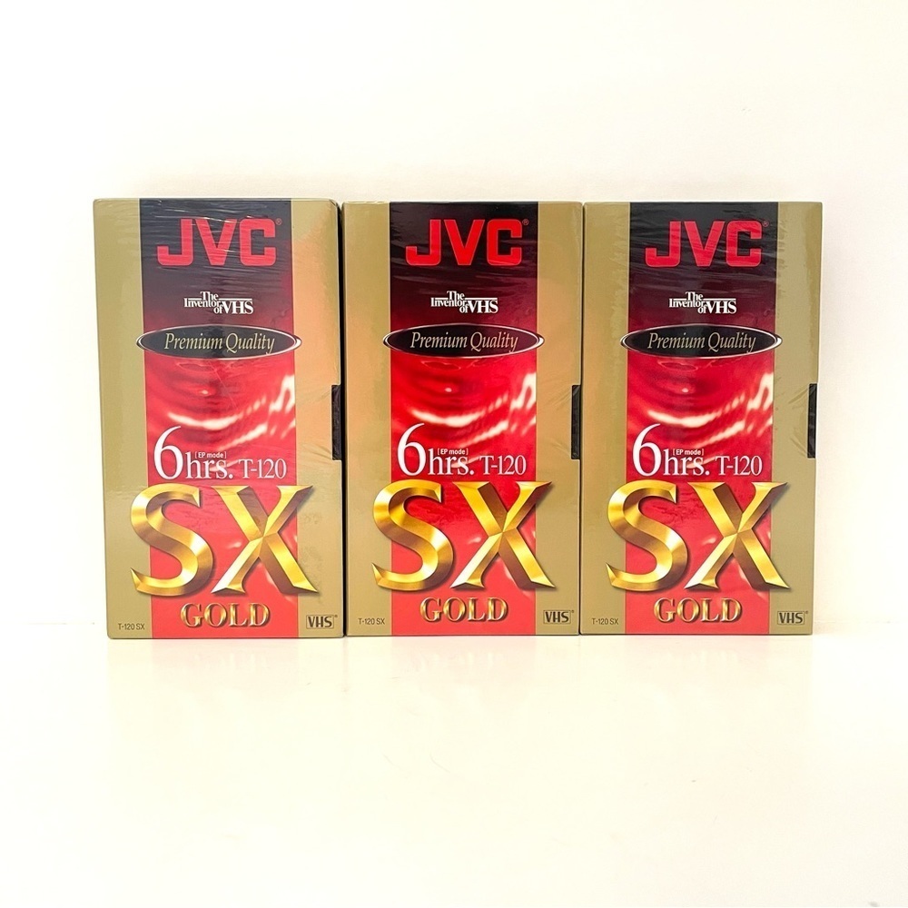 JVC Blank VHS Tape SX 6hrs Set of 3 Sealed